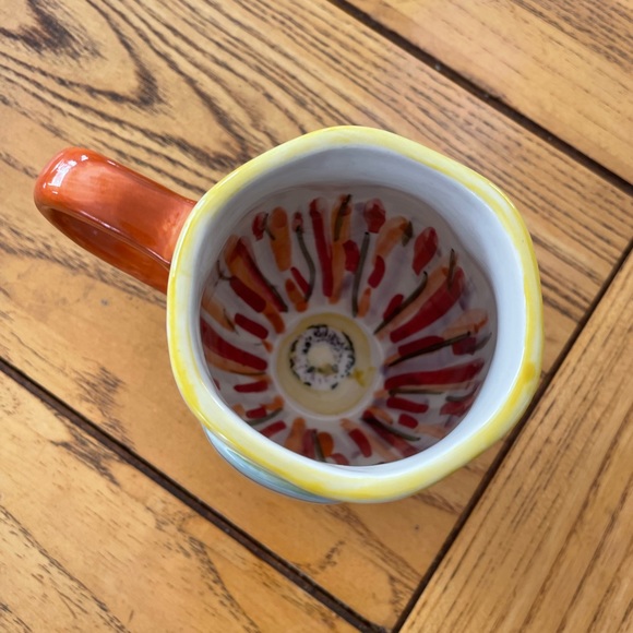 Colorful ! Biscuit for Anthropologie Coffee Mug or Cup 10 oz Sunflowers Pansies - Picture 3 of 5